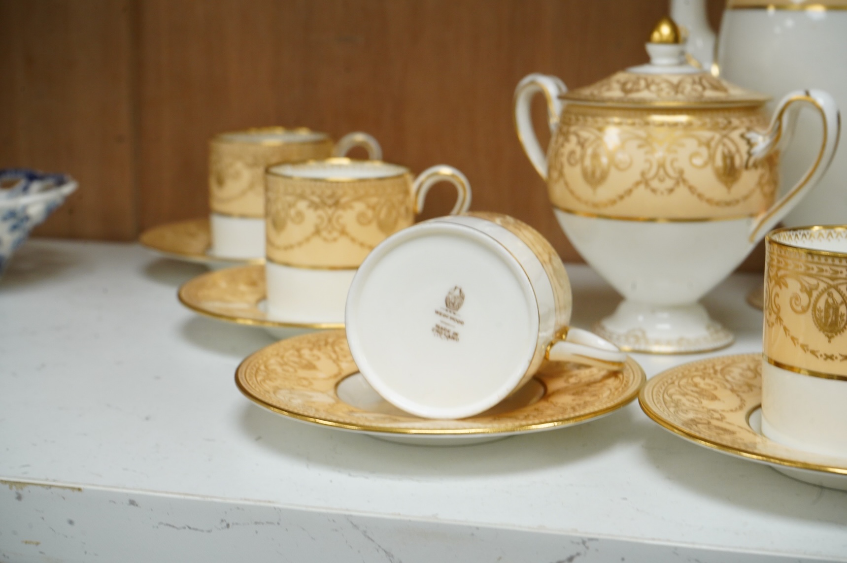 A Wedgwood coffee service for six, Portland vase mark